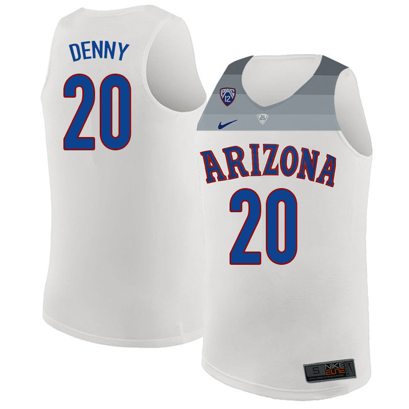 2018 Men #20 Talbott Denny Arizona Wildcats College Basketball Jerseys Sale-White